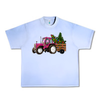Grape Ice Pink Christmas Farm Tractor Urban Heavy Tee - RanaPortraitStore