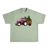 Oil Green Pink Christmas Farm Tractor Urban Heavy Tee - RanaPortraitStore