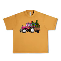 Peanut Butter Pink Christmas Farm Tractor Urban Heavy Tee - RanaPortraitStore