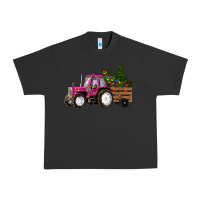 Pigment Black Pink Christmas Farm Tractor Urban Heavy Tee - RanaPortraitStore