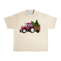 Sandshell Pink Christmas Farm Tractor Urban Heavy Tee - RanaPortraitStore