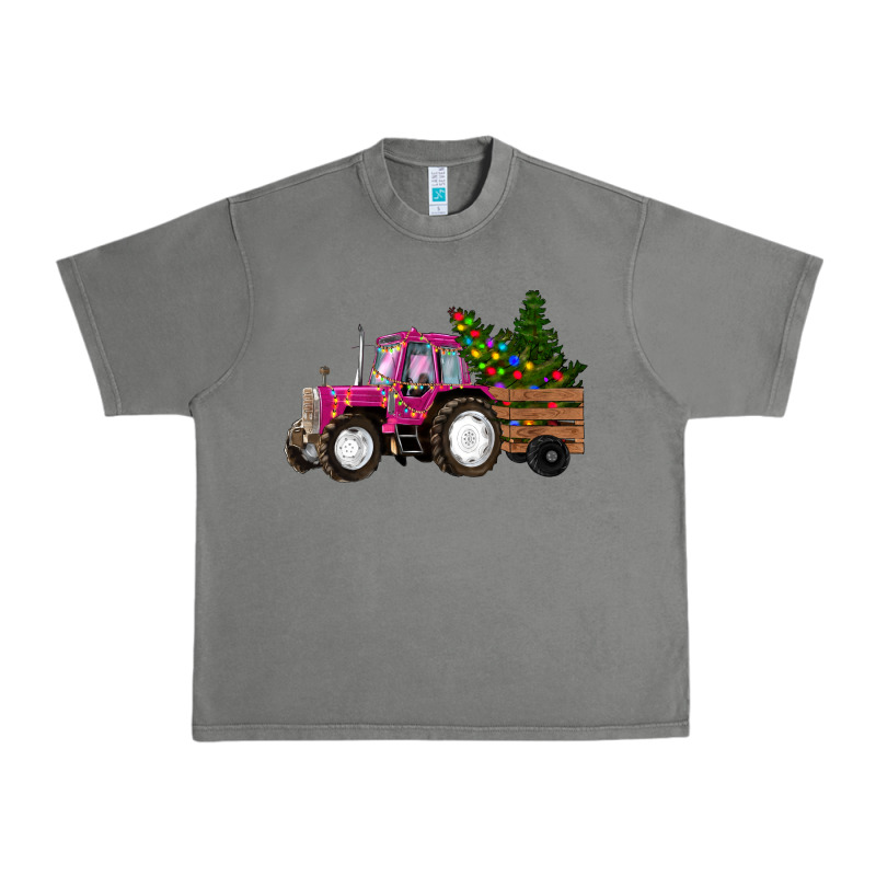 Pink Christmas Farm Tractor Urban Heavy Tee by RanaPortraitStore | Teevron