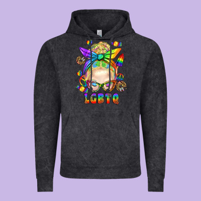 Lgbtq+ Messy Bun With Snacks Vintage Hoodie Designed By Bundleandbundleshop