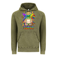 Vintage Olive LGBTQ+ Messy Bun With Snacks Vintage Hoodie - BundleAndBundleShop