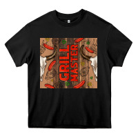 Grill Master With Bull Skull Heavy Core Tee | Teevron