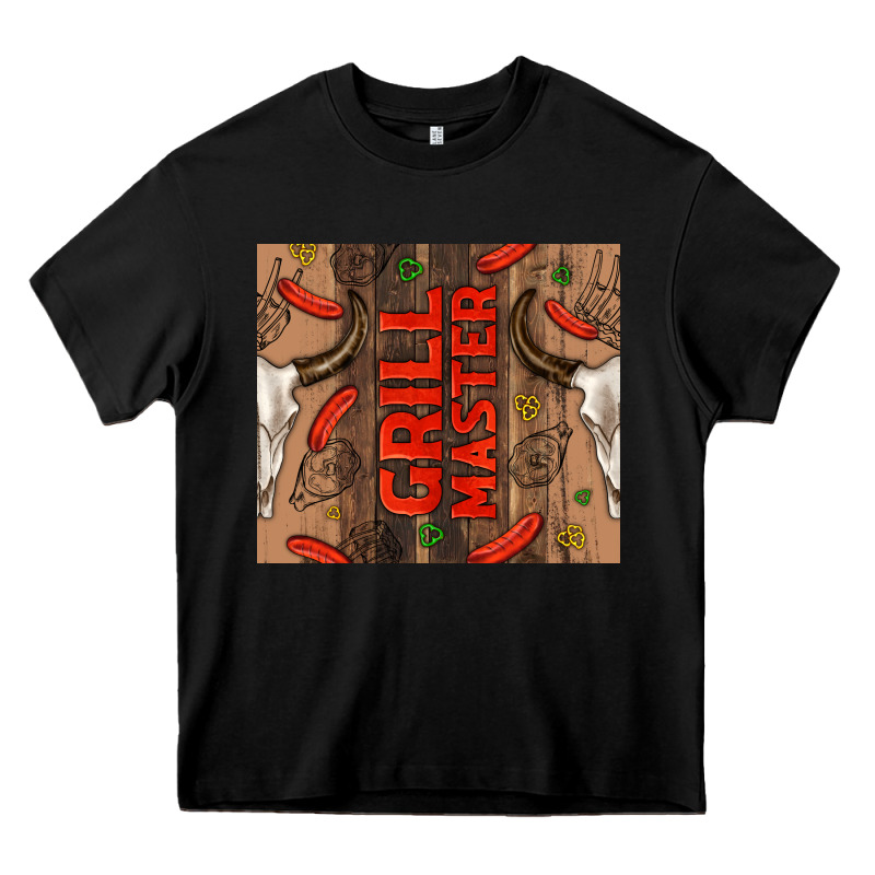 Grill Master With Bull Skull Heavy Core Tee by TumblerDesignByShophia | Teevron