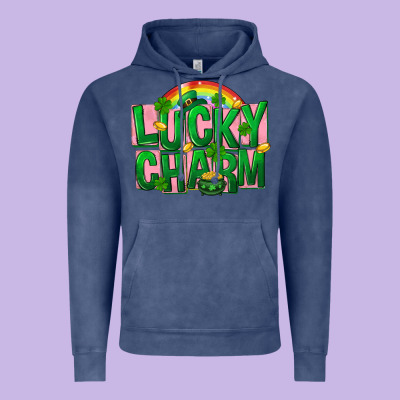 St Patricks Lucky Charm Vintage Hoodie Designed By Fadigitalartstudio