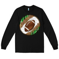 Black American Football Round Carrings 2 Long Sleeve Tee - BundleAndBundleShop