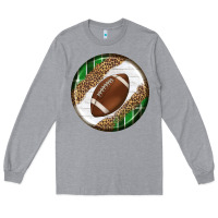 Heather Grey American Football Round Carrings 2 Long Sleeve Tee - BundleAndBundleShop