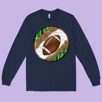 American Football Round Carrings 2 Long Sleeve Tee Designed By Bundleandbundleshop
