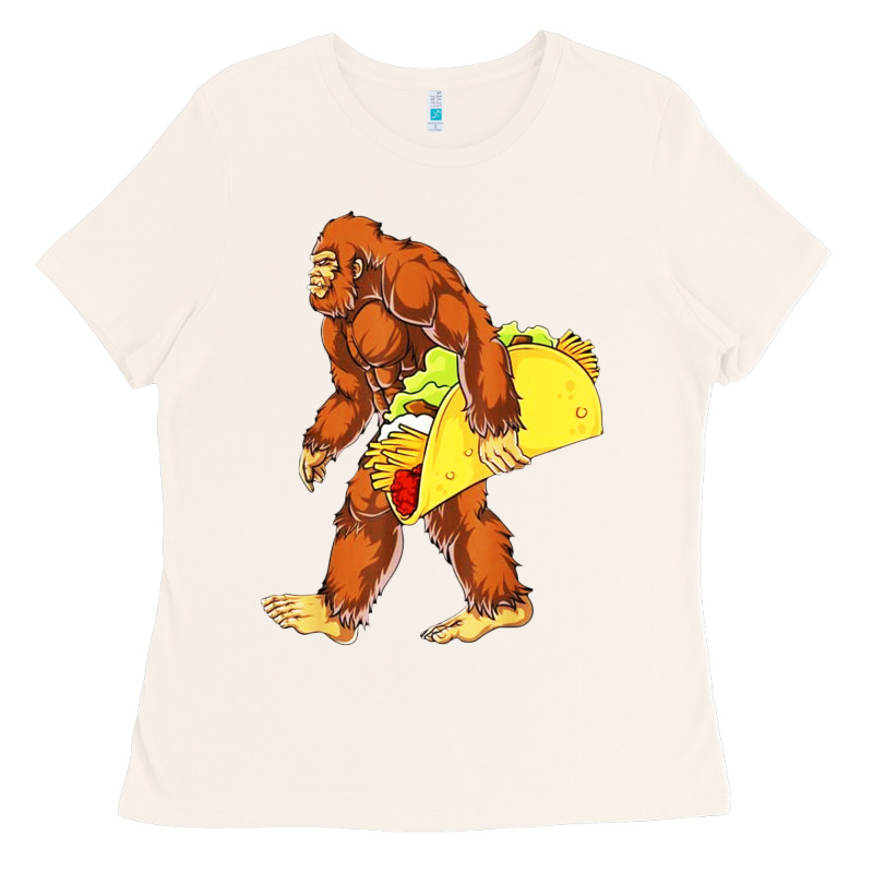 Bigfoot Carrying Taco Ladies Tee by DesigneFamous | Teevron