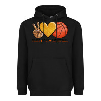 Black peace love basketball Heavyweight Hoodie - AdoDesignShop