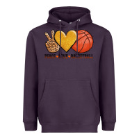 Plum peace love basketball Heavyweight Hoodie - AdoDesignShop
