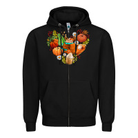 Black pumpkin and latte with fall Zipper Hoodie - AdoDesignShop
