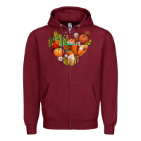 Burgundy pumpkin and latte with fall Zipper Hoodie - AdoDesignShop