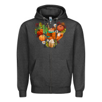 Charcoal Heather pumpkin and latte with fall Zipper Hoodie - AdoDesignShop