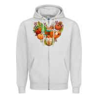 Dove Grey pumpkin and latte with fall Zipper Hoodie - AdoDesignShop