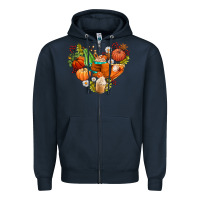 Navy pumpkin and latte with fall Zipper Hoodie - AdoDesignShop
