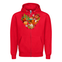 Red pumpkin and latte with fall Zipper Hoodie - AdoDesignShop