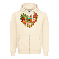 Sandshell pumpkin and latte with fall Zipper Hoodie - AdoDesignShop