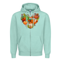 Seafoam pumpkin and latte with fall Zipper Hoodie - AdoDesignShop