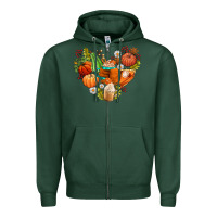 Sports Green pumpkin and latte with fall Zipper Hoodie - AdoDesignShop