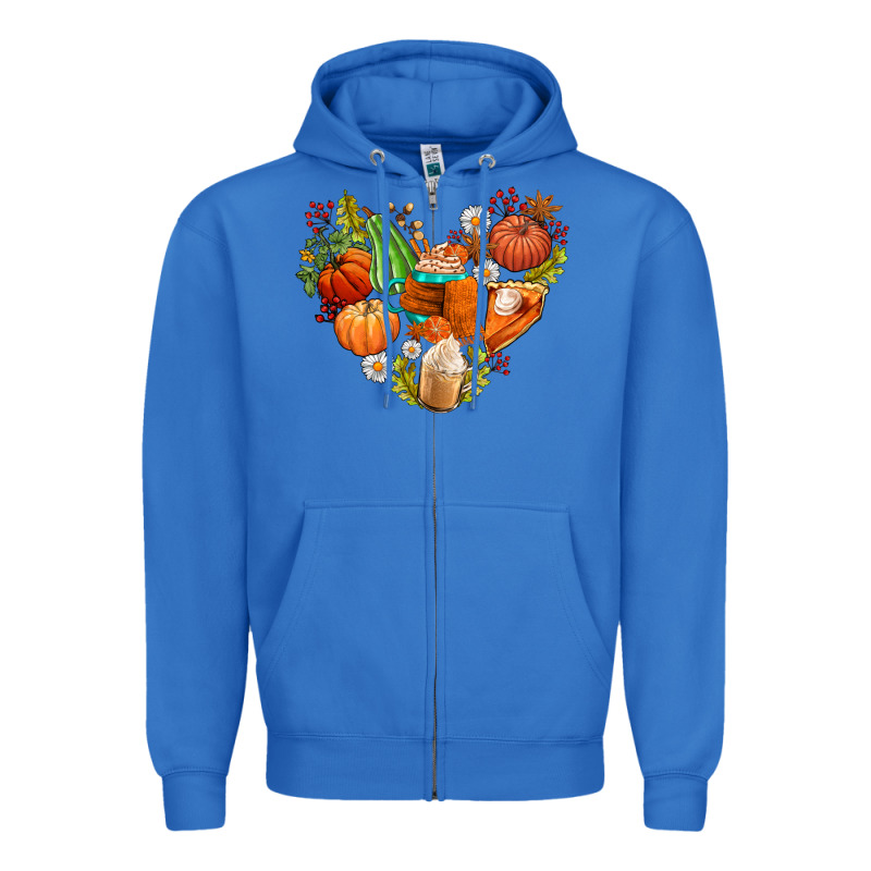 Pumpkin And Latte With Fall Zipper Hoodie by AdoDesignShop | Teevron
