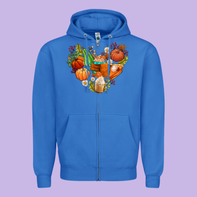 Pumpkin And Latte With Fall Zipper Hoodie Designed By Adodesignshop