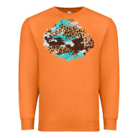 Carrot cowhide leopard turquoise patch Premium Sweatshirt - AdoDesignShop