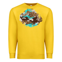 Lemon cowhide leopard turquoise patch Premium Sweatshirt - AdoDesignShop
