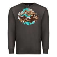 Smoke cowhide leopard turquoise patch Premium Sweatshirt - AdoDesignShop