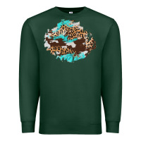 Sports Green cowhide leopard turquoise patch Premium Sweatshirt - AdoDesignShop