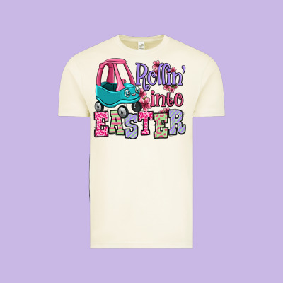 Easter Day Rollin Into Easter Toddler Car Vintage Tee Designed By Oliviacreatesart