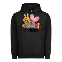 Pigment Black peace love 1st grade Urban Hoodie - JahusDesignShop