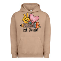 Pigment Burro peace love 1st grade Urban Hoodie - JahusDesignShop