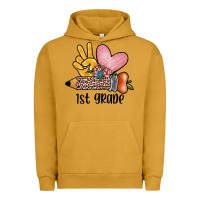 Peace Love 1st Grade Urban Hoodie | Teevron