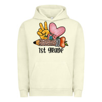 Pigment Pistachio peace love 1st grade Urban Hoodie - JahusDesignShop