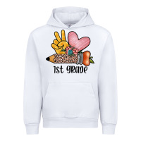 White peace love 1st grade Urban Hoodie - JahusDesignShop