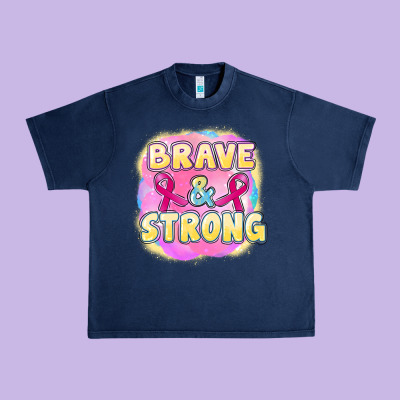 Brave And Strong Cancer Urban Heavy Tee Designed By Fadigitalartstudio