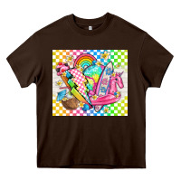 Chocolate Brown retro summer Heavy Core Tee - TumblerDesignByShophia