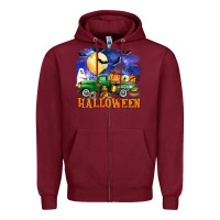 Burgundy halloween truck Zipper Hoodie - AdoDesignShop
