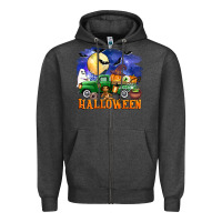 Charcoal Heather halloween truck Zipper Hoodie - AdoDesignShop