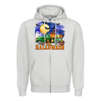 Dove Grey halloween truck Zipper Hoodie - AdoDesignShop