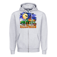 Heather Grey halloween truck Zipper Hoodie - AdoDesignShop