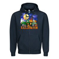 Navy halloween truck Zipper Hoodie - AdoDesignShop