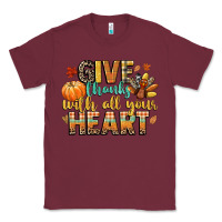 Burgundy give thanks with all your heart Classic Tee - CowGirlArtShop