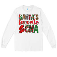 White Santa's Favorite Cna Long Sleeve Tee - BundleAndBundleShop