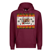 Burgundy very merry teacher Premium Hoodie - Jasminsmagicworld