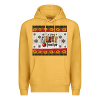 Mustard very merry teacher Premium Hoodie - Jasminsmagicworld