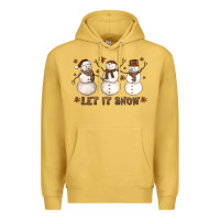 Antique Gold Let It Snow Snowmen Premium Hoodie - LillyAllenDesigns